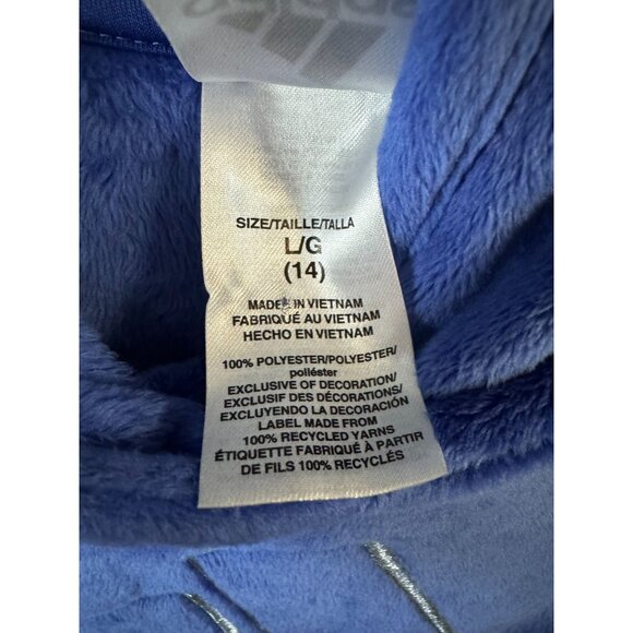 Adidas Youth Hooded Plush Pullover Sweatshirt Blue Size 14 - Picture 6 of 7